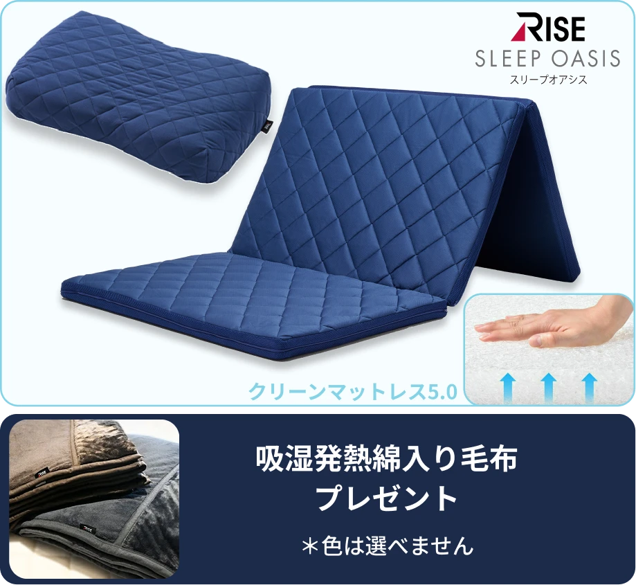 青学駅伝式 スリープオアシス動的睡眠マットレス＆横向き寝サポート枕2点セット【シングル】