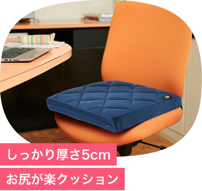 しっかり厚さ5cm お尻が楽クッション 